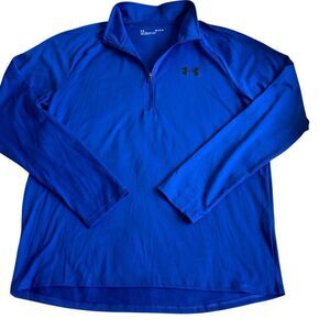EUC Under Armour Blue Long Sleeve Loose Fit 1/2 Zip Tee - Med